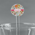 Wild Garden 7" Round Plastic Stir Sticks - Clear (Personalized)