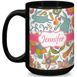 Wild Garden 15 Oz Coffee Mug - Black (Personalized)