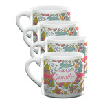 Wild Garden Double Shot Espresso Cups - Set of 4 (Personalized)