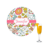 Wild Garden Printed Drink Topper - 2.15" (Personalized)