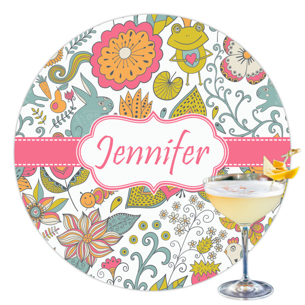 Custom Wild Garden Printed Drink Topper - 3.5" (Personalized)