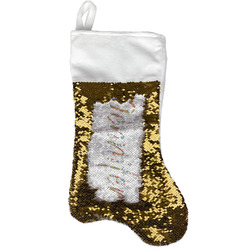 Wild Garden Reversible Sequin Stocking - Gold (Personalized)