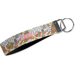 Wild Garden Wristlet Webbing Keychain Fob (Personalized)