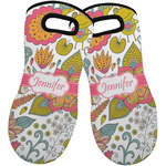 Wild Garden Neoprene Oven Mitts - Set of 2 w/ Name or Text