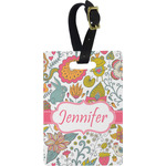 Wild Garden Plastic Luggage Tag - Rectangular w/ Name or Text