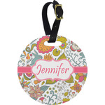 Wild Garden Plastic Luggage Tag - Round (Personalized)