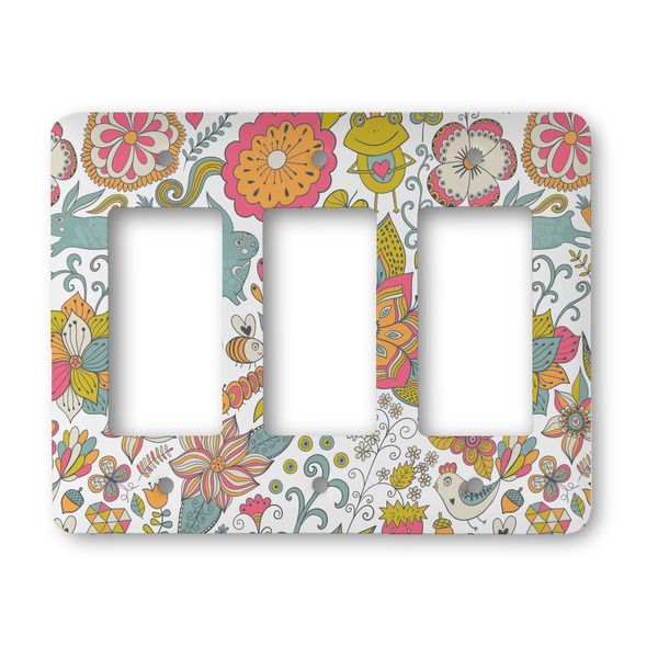 Custom Wild Garden Rocker Style Light Switch Cover - Three Switch