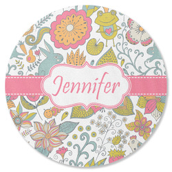 Wild Garden Round Rubber Backed Coaster (Personalized)