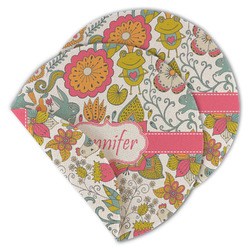 Wild Garden Round Linen Placemat - Double Sided - Set of 4 (Personalized)