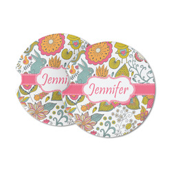 Wild Garden Sandstone Car Coasters - Set of 2 (Personalized)