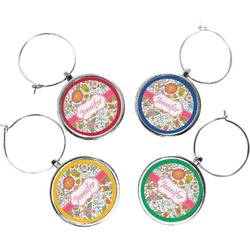Wild Garden Wine Charms (Set of 4) (Personalized)