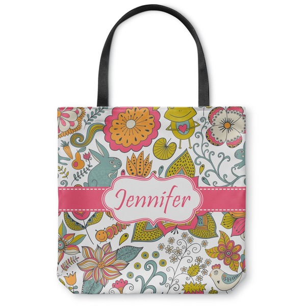 Custom Wild Garden Canvas Tote Bag - Medium - 16"x16" (Personalized)