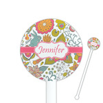 Wild Garden 5.5" Round Plastic Stir Sticks - White - Double Sided (Personalized)