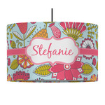 Wild Flowers 12" Drum Pendant Lamp - Fabric (Personalized)