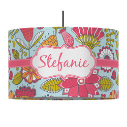 Wild Flowers 12" Drum Pendant Lamp - Fabric (Personalized)