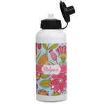 Wild Flowers Water Bottles - Aluminum - 20 oz - White (Personalized)