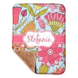 Wild Flowers Sherpa Baby Blanket - 30" x 40" w/ Name or Text