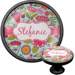 Wild Flowers Cabinet Knob (Black) (Personalized)