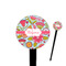 Wild Flowers Black Plastic 4" Food Pick - Round - Closeup