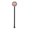 Wild Flowers Black Plastic 5.5" Stir Stick - Round - Single Stick