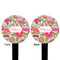 Wild Flowers Black Plastic 6" Food Pick - Round - Double Sided - Front & Back