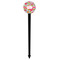 Wild Flowers Black Plastic 6" Food Pick - Round - Single Pick