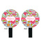 Wild Flowers Black Plastic 7" Stir Stick - Double Sided - Round - Front & Back