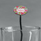 Wild Flowers Black Plastic 7" Stir Stick - Oval - Main