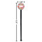 Wild Flowers Black Plastic 7" Stir Stick - Round - Dimensions