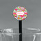 Wild Flowers Black Plastic 7" Stir Stick - Round - Main