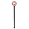 Wild Flowers Black Plastic 7" Stir Stick - Round - Single Stick