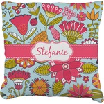 Wild Flowers Faux-Linen Throw Pillow 18" (Personalized)