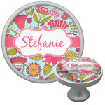 Wild Flowers Cabinet Knob (Silver) (Personalized)