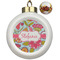 Wild Flowers Ceramic Christmas Ornament - Poinsettias (Front View)