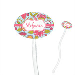 Wild Flowers 7" Oval Plastic Stir Sticks - Clear (Personalized)