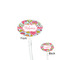 Wild Flowers Clear Plastic 7" Stir Stick - Oval - Front & Back