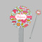 Wild Flowers Clear Plastic 7" Stir Stick - Round - Closeup