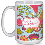 Wild Flowers 15 Oz Coffee Mug - White (Personalized)