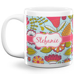 Wild Flowers 20 Oz Coffee Mug - White (Personalized)