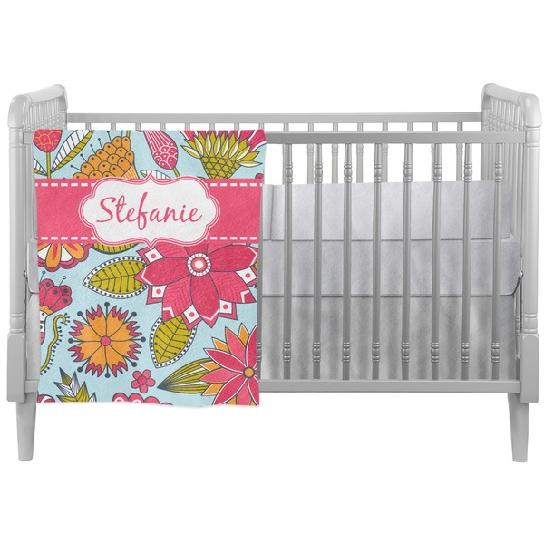 Custom Wild Flowers Crib Comforter / Quilt (Personalized)