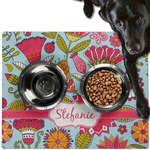 Wild Flowers Dog Food Mat - Large w/ Name or Text