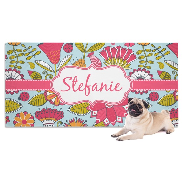 Custom Wild Flowers Dog Towel (Personalized)