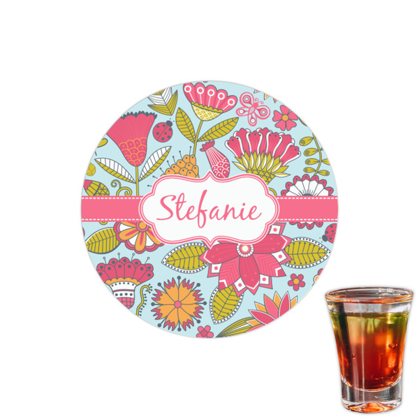 Custom Wild Flowers Printed Drink Topper - 1.5" (Personalized)