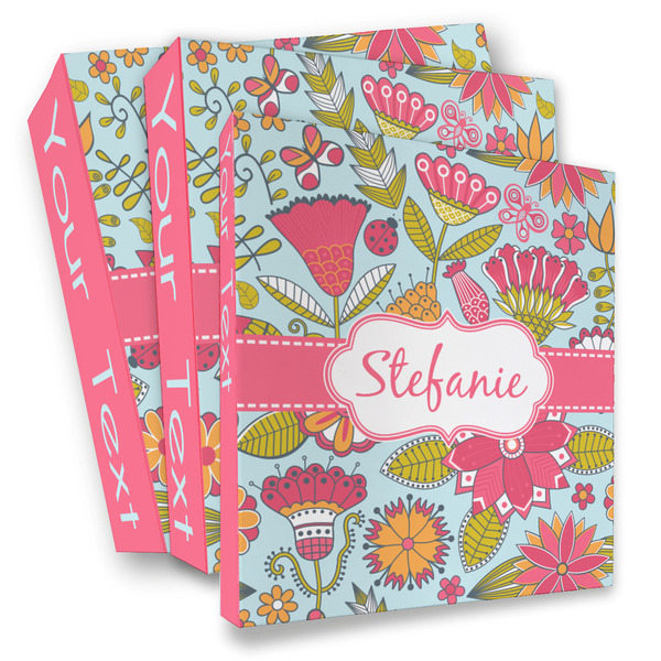 Custom Wild Flowers 3 Ring Binder - Full Wrap (Personalized)