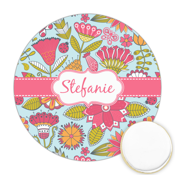 Custom Wild Flowers Printed Cookie Topper - 2.5" (Personalized)