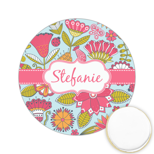 Custom Wild Flowers Printed Cookie Topper - 2.15" (Personalized)