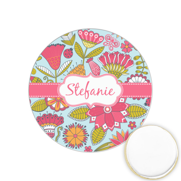 Custom Wild Flowers Printed Cookie Topper - 1.25" (Personalized)