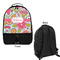 Wild Flowers Large Backpack - Black - Front & Back View