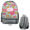 Wild Flowers Large Backpack - Gray - Front & Back View