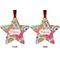 Wild Flowers Metal Star Ornament - Front and Back